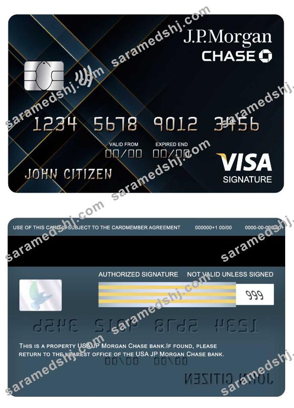 USA JP Morgan Chase bank visa signature card